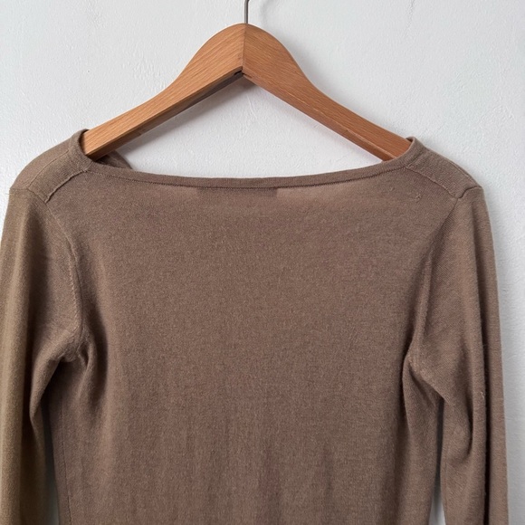 Comptoir Des Cotonniers flawed 100% cashmere sweater tan Size Small - Picture 8 of 11